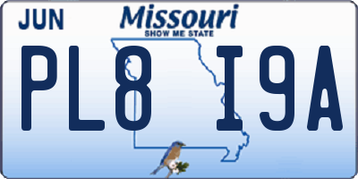 MO license plate PL8I9A