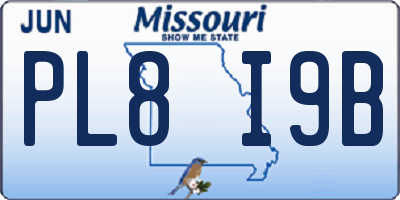 MO license plate PL8I9B