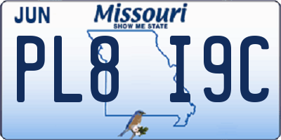 MO license plate PL8I9C
