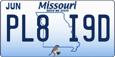MO license plate PL8I9D