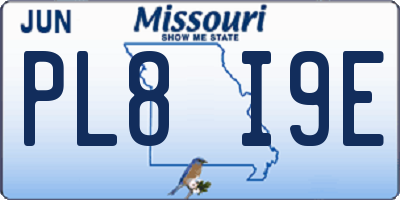 MO license plate PL8I9E