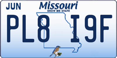 MO license plate PL8I9F