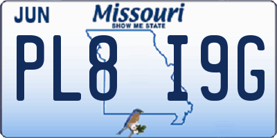 MO license plate PL8I9G