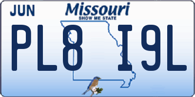 MO license plate PL8I9L