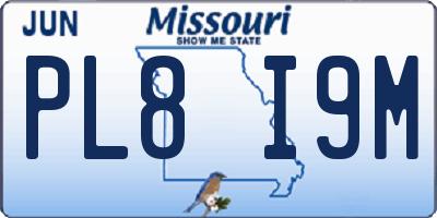 MO license plate PL8I9M