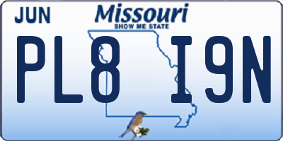 MO license plate PL8I9N