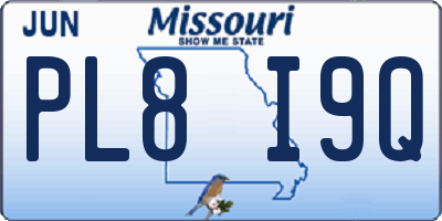 MO license plate PL8I9Q