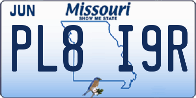 MO license plate PL8I9R