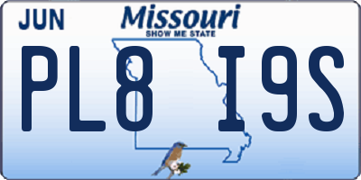 MO license plate PL8I9S