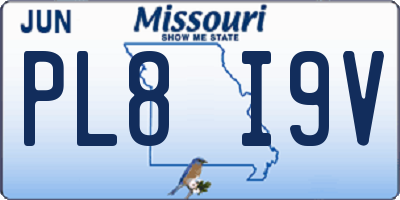 MO license plate PL8I9V