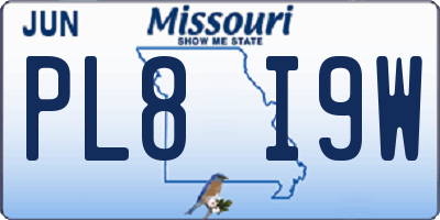 MO license plate PL8I9W
