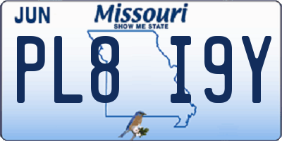 MO license plate PL8I9Y