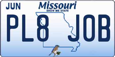MO license plate PL8J0B