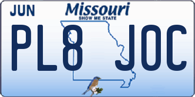 MO license plate PL8J0C
