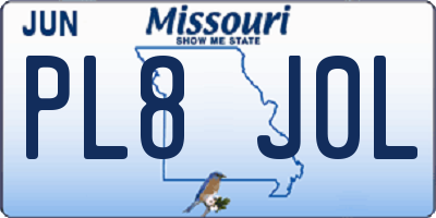 MO license plate PL8J0L