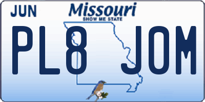MO license plate PL8J0M