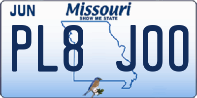 MO license plate PL8J0O