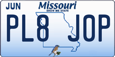 MO license plate PL8J0P