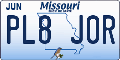 MO license plate PL8J0R