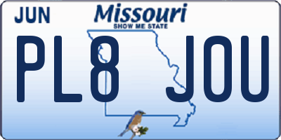 MO license plate PL8J0U