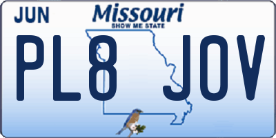 MO license plate PL8J0V