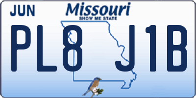 MO license plate PL8J1B