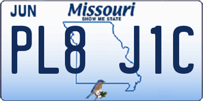 MO license plate PL8J1C