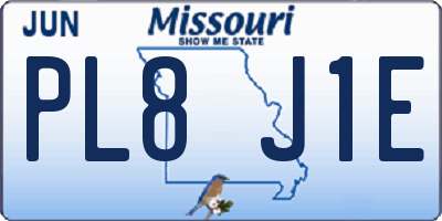 MO license plate PL8J1E
