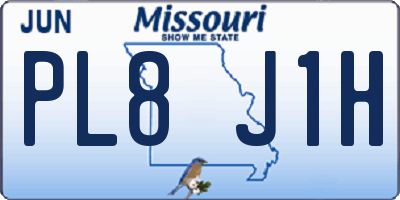 MO license plate PL8J1H