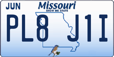 MO license plate PL8J1I