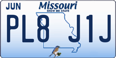 MO license plate PL8J1J