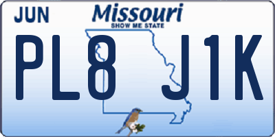 MO license plate PL8J1K