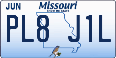 MO license plate PL8J1L