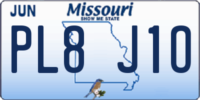 MO license plate PL8J1O