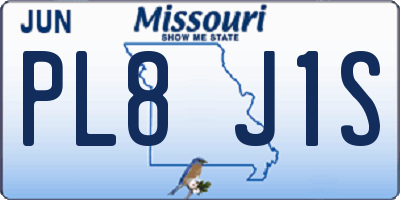 MO license plate PL8J1S