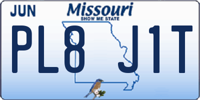 MO license plate PL8J1T