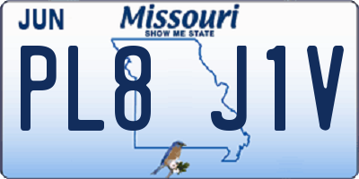MO license plate PL8J1V