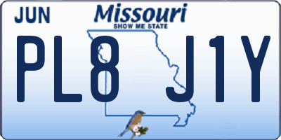 MO license plate PL8J1Y