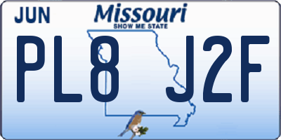 MO license plate PL8J2F