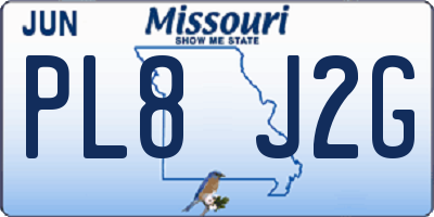 MO license plate PL8J2G