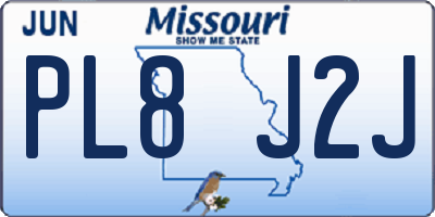 MO license plate PL8J2J