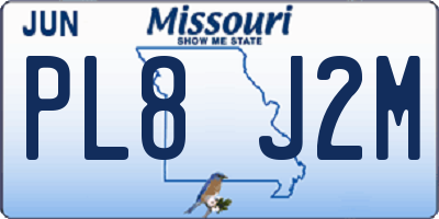 MO license plate PL8J2M