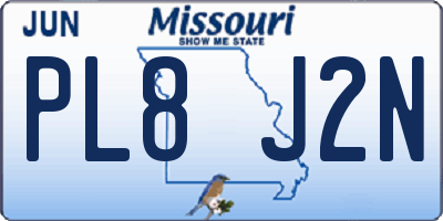 MO license plate PL8J2N