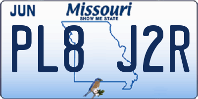 MO license plate PL8J2R