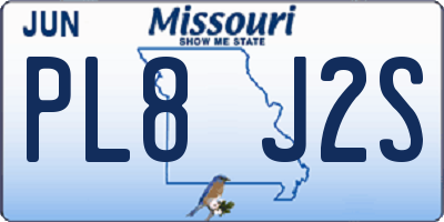 MO license plate PL8J2S