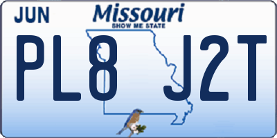 MO license plate PL8J2T