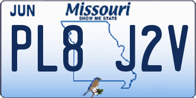 MO license plate PL8J2V