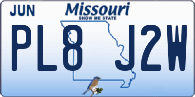 MO license plate PL8J2W