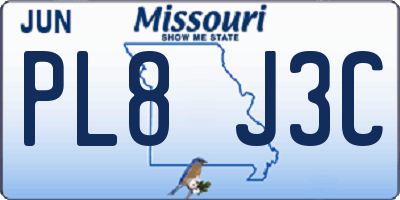 MO license plate PL8J3C