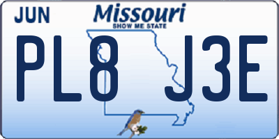 MO license plate PL8J3E